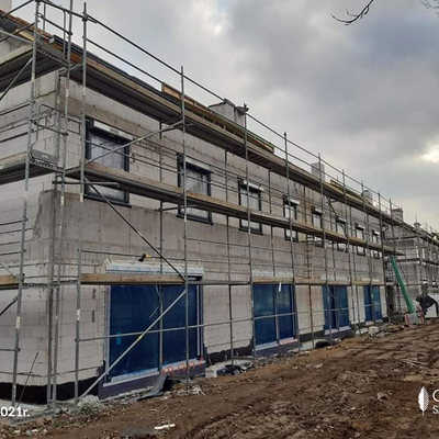 Domy na osiedlu Ogrody Szymborskiej - budowa listopad 2021