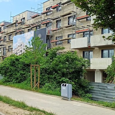 Racławicka Platinum - budowa czerwiec 2023 - widok od strony ul.Racławickiej