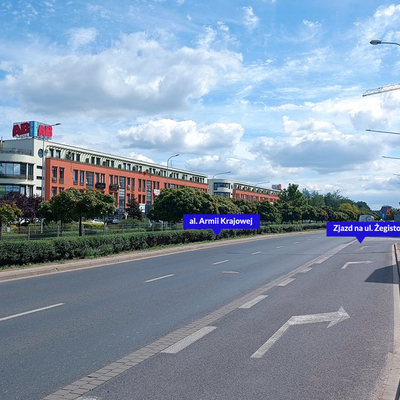 Zjazd na ul.Żegiestowską z Al. Armii Krajowej
