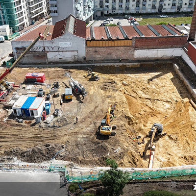 Tu są budowane mieszkania na sprzedaż Gaj Wrocław Krzyki, inwestycja Żegiestowska - lipiec 2024 r.