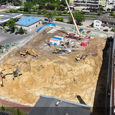 Tu są budowane mikroapartamenty i lokale na sprzedaż Gaj Wrocław Krzyki, inwestycja Żegiestowska - lipiec 2024 r.